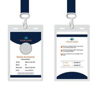 Simple and Clean ID Card Design Template. Professional corporate id card template, id card design with realistic mockup Free Vector. vector