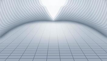 Grey and white curved abstract building with longitudinal ground background 3D rendering photo