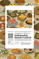 indonesio festival creativo póster evento modelo con culinario tema vector