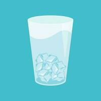 Isolated glass of ice water vector illustration graphic icons