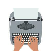 Old fashioned typewriter vector illustration graphic