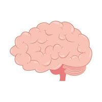 Cartoon human brain vector illustration isolated graphic icon