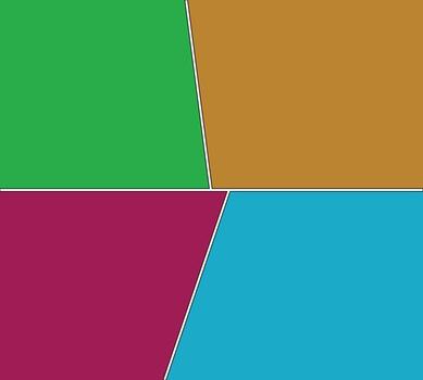 geometric shaped colorful background, there is an abstract line in the middle that separates the shapes. vector