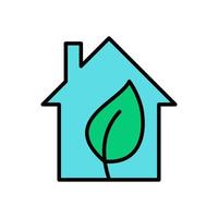 Eco plant garden house environmental icon outline fill vector