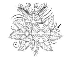 Floral Mehndi Coloring Page For Adult vector