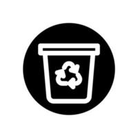 ecology trach can recycle bin environment white outline icon vector