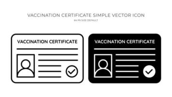 vacunación certificado sencillo vector icono