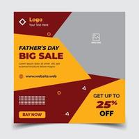 World Father's Day Social Media Post Template, father's day web post Template vector