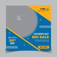 World Father's Day Social Media Post Template, father's day web post Template vector