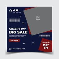 World Father's Day Social Media Post Template, father's day web post Template vector