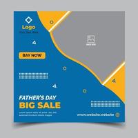 World Father's Day Social Media Post Template, father's day web post Template vector