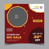 World Father's Day Social Media Post Template, father's day web post Template vector