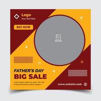 World Father's Day Social Media Post Template, father's day web post Template vector