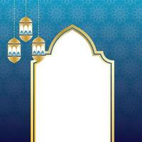 Ramadan kareem greeting card template islamic vector design with geomteric islamic pattern and traditional lantern