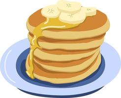 Banana pancakes. Vector isolated on a white background.