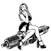 Illustration of pin up girl vector