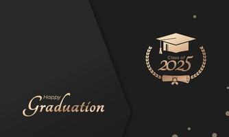 clase de 2025 año graduación de Decorar felicidades con laurel guirnalda para colegio graduados vector