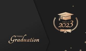 clase de 2023 año graduación de Decorar felicidades con laurel guirnalda para colegio graduados vector