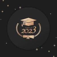 Class of 2023 Year Graduation of Decorate Congratulation with Laurel Wreath for School Graduates vector