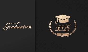 Class of 2025 Year Graduation of Decorate Congratulation with Laurel Wreath for School Graduates vector
