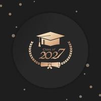 Class of 2027 Year Graduation of Decorate Congratulation with Laurel Wreath for School Graduates vector