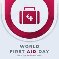 World First Aid Day Celebration Vector Design Illustration for Background, Poster, Banner, Advertising, Greeting Card