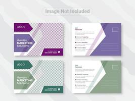 Corporate business postcard design template, double sided business postcard design, postcard design template in standard size vector