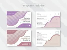 Corporate business postcard design template, double sided business postcard design, postcard design template in standard size vector