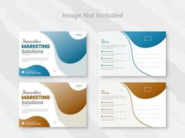 Corporate business postcard design template, double sided business postcard design, postcard design template in standard size vector