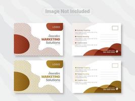 Corporate business postcard design template, double sided business postcard design, postcard design template in standard size vector