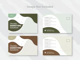 Corporate business postcard design template, double sided business postcard design, postcard design template in standard size vector