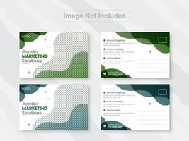 Corporate business postcard design template, double sided business postcard design, postcard design template in standard size vector