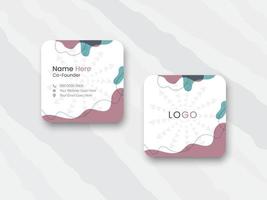 Rounded square business card design, digital business card design template, square business card vector