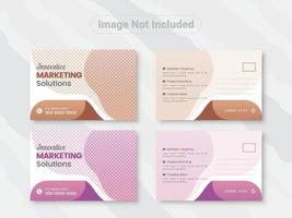 Corporate business postcard design template, double sided business postcard design, postcard design template in standard size vector