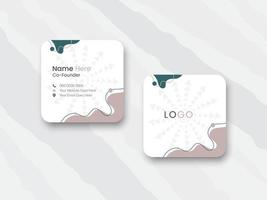 Rounded square business card design, digital business card design template, square business card vector