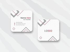 Rounded square business card design, digital business card design template, square business card vector