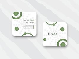 Rounded square business card design, digital business card design template, square business card vector