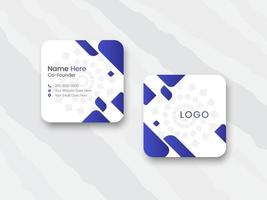 Rounded square business card design, digital business card design template, square business card vector