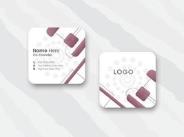 Rounded square business card design, digital business card design template, square business card vector