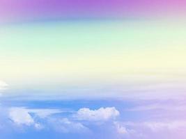beauty sweet pastel yellow green  colorful with fluffy clouds on sky. multi color rainbow image. abstract fantasy growing light photo