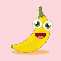 Funny fruit characters. Cheerful food emoji. Cartoon vector illustration. pineapple,green papaya,mango,strawberry, red apple, yellow banana, orange, blue grape, watermelon,cherry