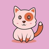 Draw vector banner cute cat on white for,greeting card,poster,cover,print,banner web.Doodle cartoon style.