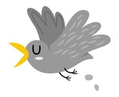 vector volador Gaviota icono. linda caca mar pájaro ilustración. gracioso pirata fiesta elemento para niños. mar gaviota imagen aislado en blanco antecedentes