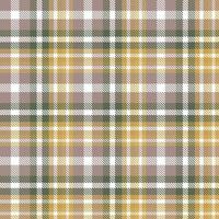 Tartan Pattern Seamless Texture Is Made With Alternating Bands of Coloured  Pre Dyed  Threads Woven as Both Warp and Weft at Right Angles to Each Other. vector