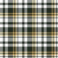 Plaid Tartan Pattern Design Textile Is Made With Alternating Bands of Coloured  Pre Dyed  Threads Woven as Both Warp and Weft at Right Angles to Each Other. vector