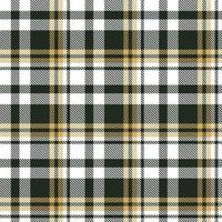 Plaid Tartan Pattern Design Textile Is Made With Alternating Bands of Coloured  Pre Dyed  Threads Woven as Both Warp and Weft at Right Angles to Each Other. vector