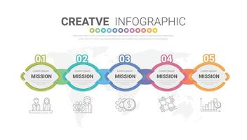Infographic design template with numbers 5 option can be used for workflow layout, diagram, number step up options. vector