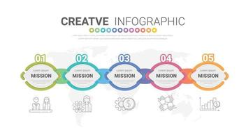 Infographic design template with numbers 5 option can be used for workflow layout, diagram, number step up options. vector