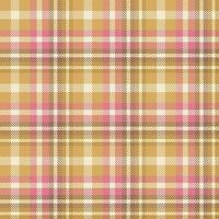 Tartan Pattern Design Textile Is Made With Alternating Bands of Coloured  Pre Dyed  Threads Woven as Both Warp and Weft at Right Angles to Each Other. vector