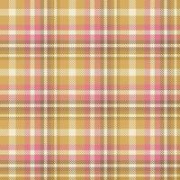 Tartan Pattern Design Textile Is Made With Alternating Bands of Coloured  Pre Dyed  Threads Woven as Both Warp and Weft at Right Angles to Each Other. vector